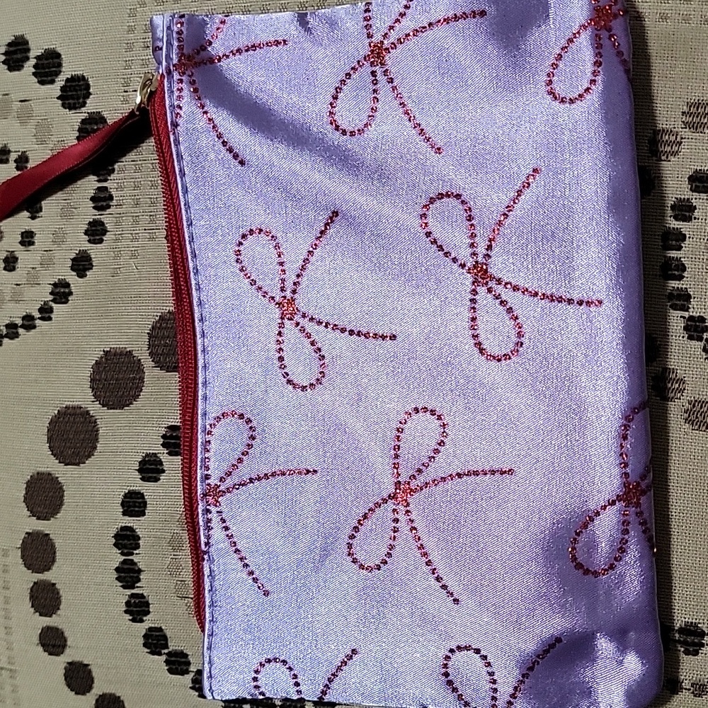 Ipsy December 2025 Purple Bows Cosmetic Makeup Glam Teddy Bag Accessories Pouch